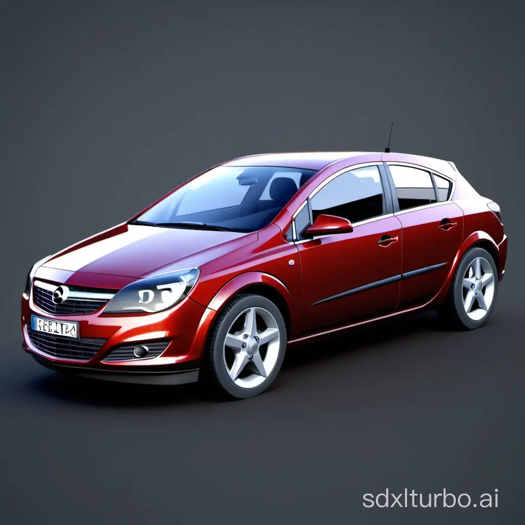 a simple 3d render of an Opel Astra car, model asset, unity, 4k