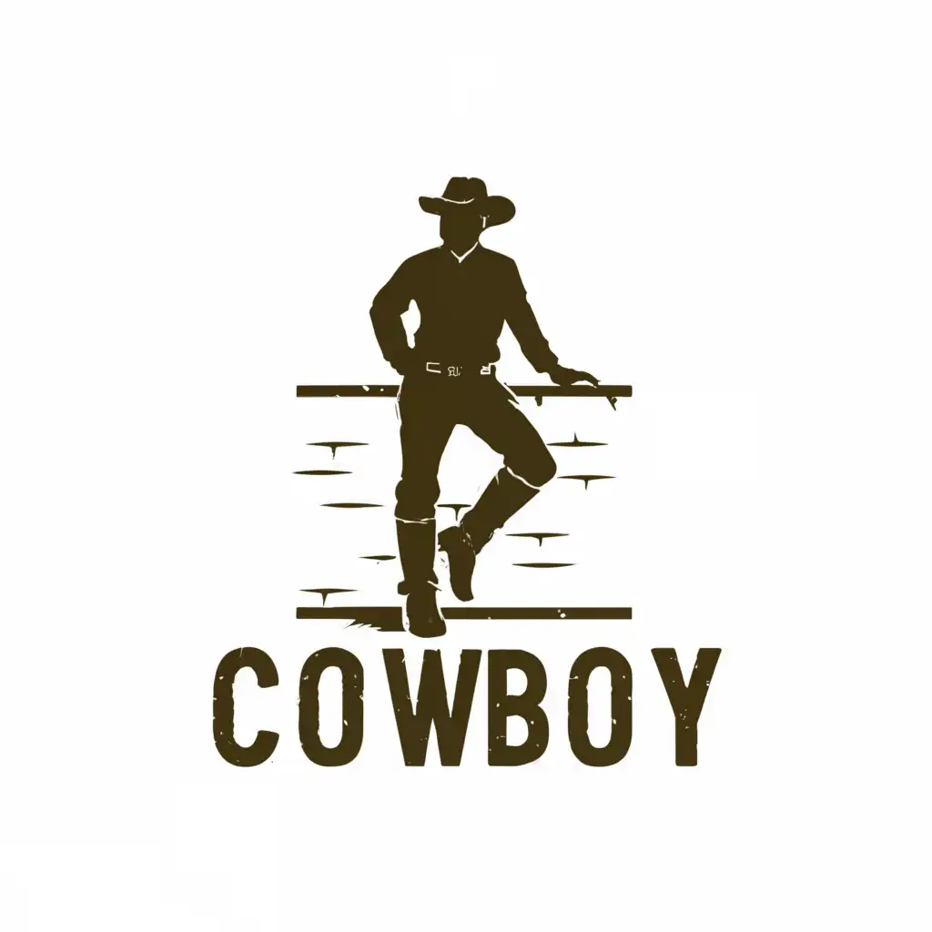 LOGO-Design-For-Cow-Boy-Bold-Text-with-Cowboy-Symbol-on-Wall