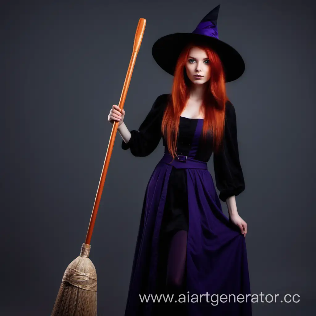 Enchanting-RedHaired-Witch-in-Elegant-Purple-Attire-with-Broom