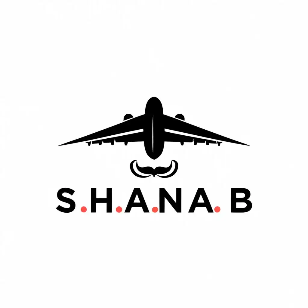 a logo design,with the text "Shanab", main symbol:Aircraft, plane, mustache,complex,be used in Travel industry,clear background