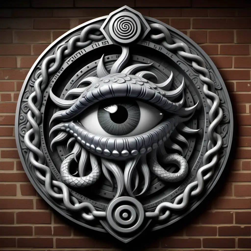 The emblem of the Gorgon Gaze Guild is a compelling fusion of urban style and mythical symbolism. The symbol features a stylized gorgon's eye, its pupil gleaming with a streetwise intensity. Serpent-scale patterns radiate from the eye, resembling the graffiti found in urban landscapes.

Encircling the gorgon's eye is a chain, symbolizing the guild's connection to the streets and its unbreakable influence. The overall design is bold and gritty, capturing the essence of the Gorgon Gaze Guild's mythical presence in the urban underworld.

The color palette chosen for the emblem includes deep shades of gray, stone-like textures, and hints of vibrant street-art colors, creating a visually striking symbol that seamlessly blends the gang's mythical theme with its streetwise identity.