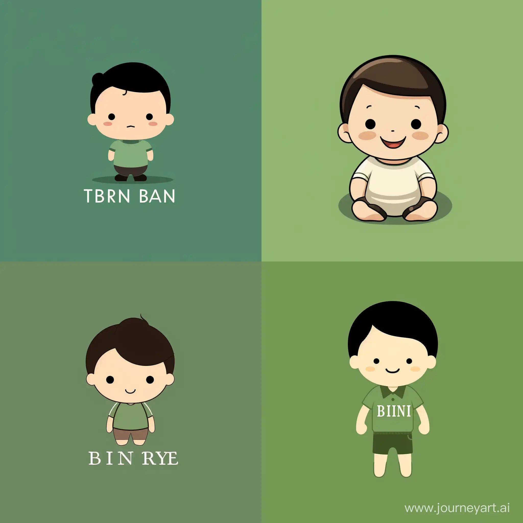 Minimal-Line-Logo-of-Baby-Boy-on-Vibrant-Green-Background