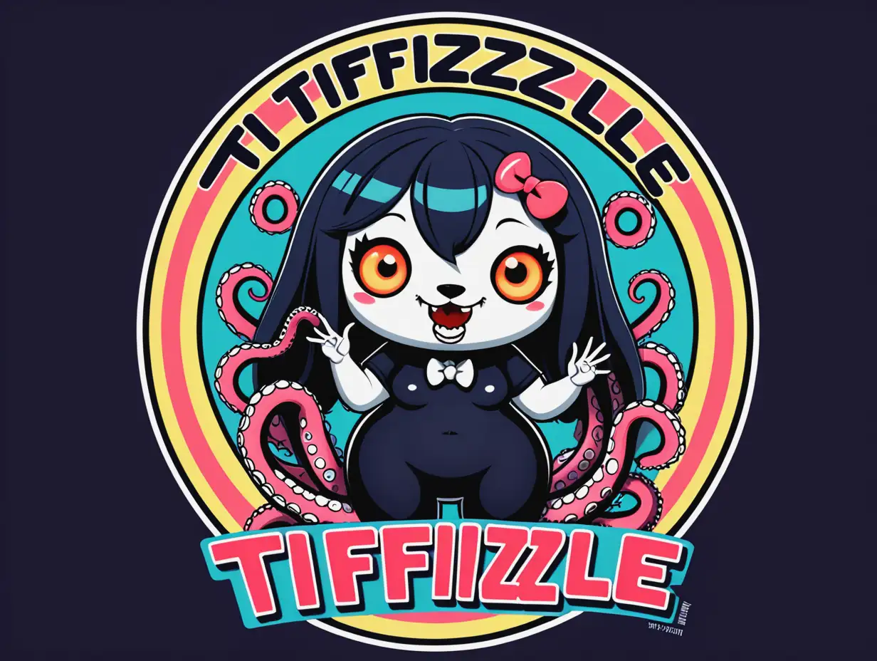 Retro Tiffizzle Product Label with Thicc TentacleCarousel Dark Goth Punk