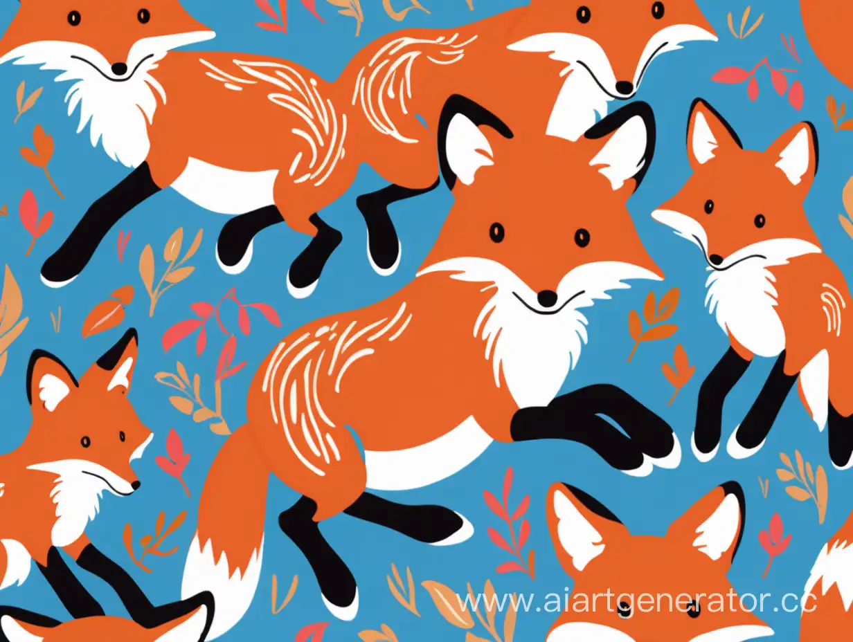 Colorful-Fox-Jumping-Artwork