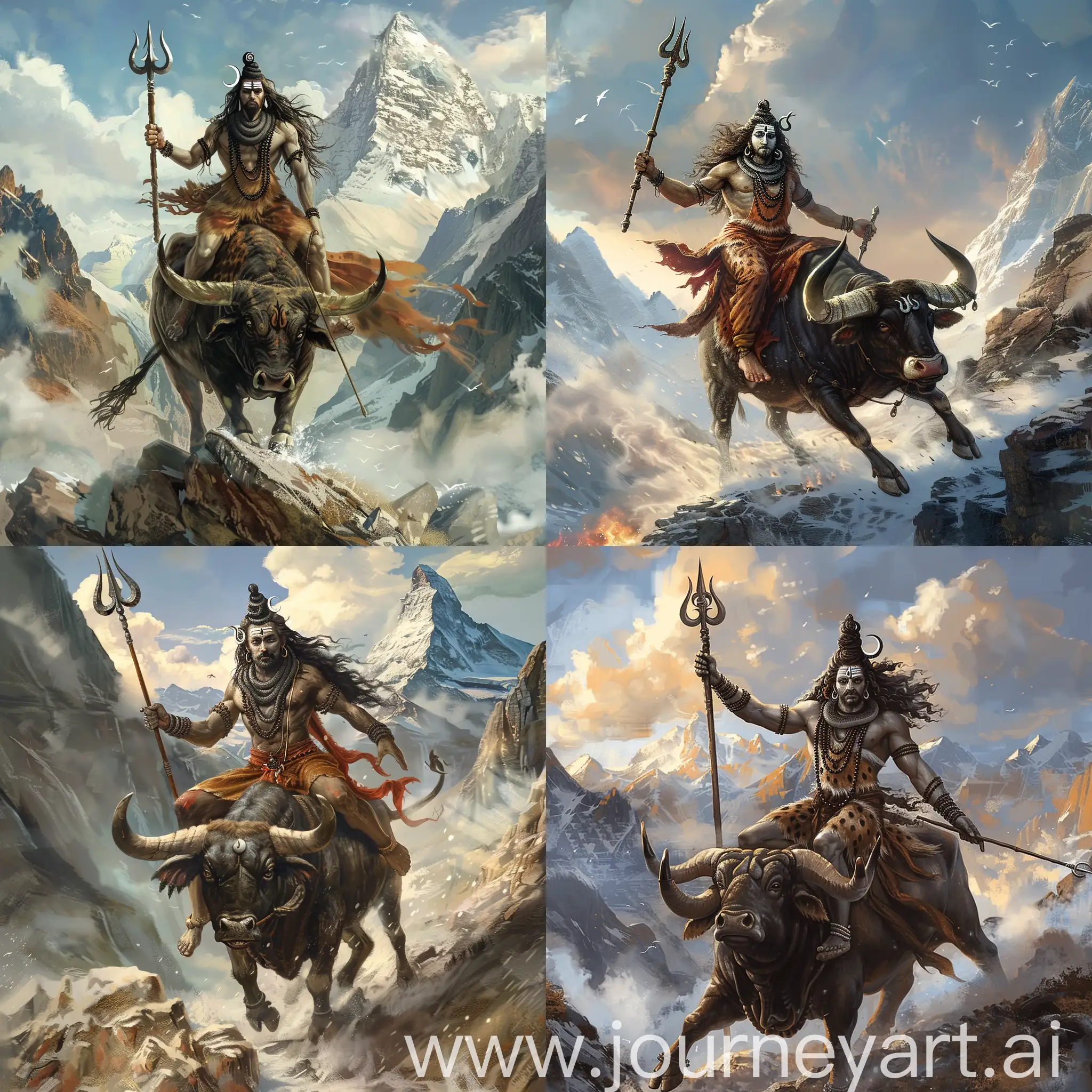 Fierce-Lord-Shiva-Riding-Bull-Divine-Power-in-Mountainous-Majesty