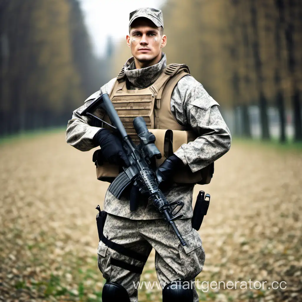 German-Catholic-Soldier-in-Modern-Camouflaged-Uniform-and-Bulletproof-Vest