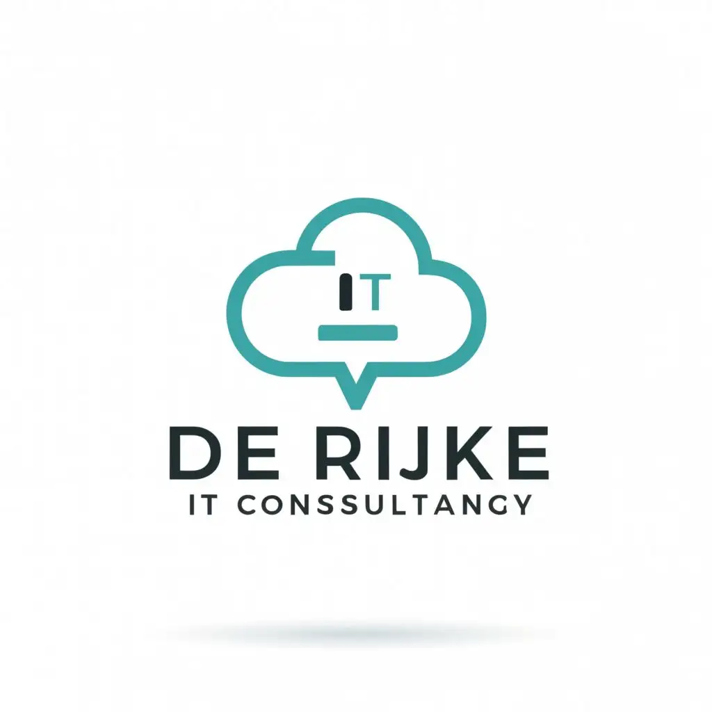 a logo design,with the text "De Rijke IT Consultancy", main symbol:Cloud laptop,Moderate,be used in Internet industry,clear background