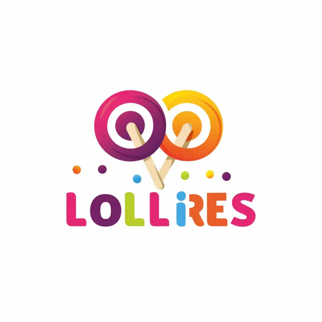 a logo design,with the text "LOLLIRES", main symbol:Lollypop,complex,clear background