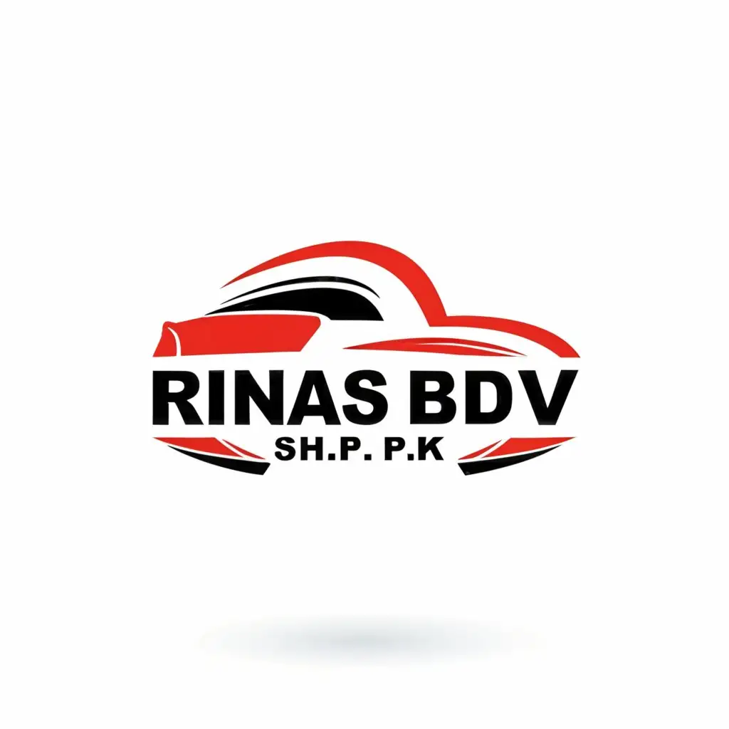 a logo design,with the text "RINAS BDV SH.P.K.", main symbol:Car Parts ,Moderate,be used in Automotive industry,clear background