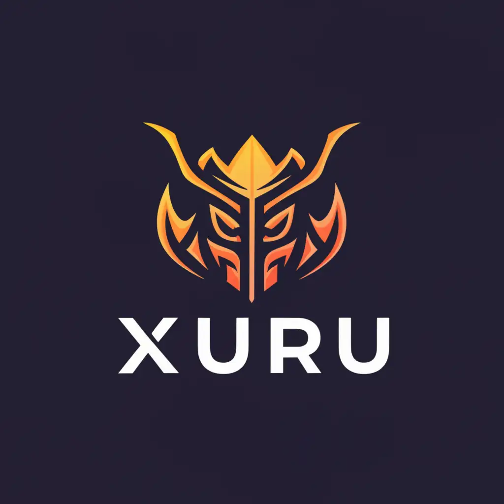a logo design,with the text "Xuru", main symbol:create me a logo about world of warcraft and counter strike 2 with the name "Xuru",Moderate,be used in Internet industry,clear background