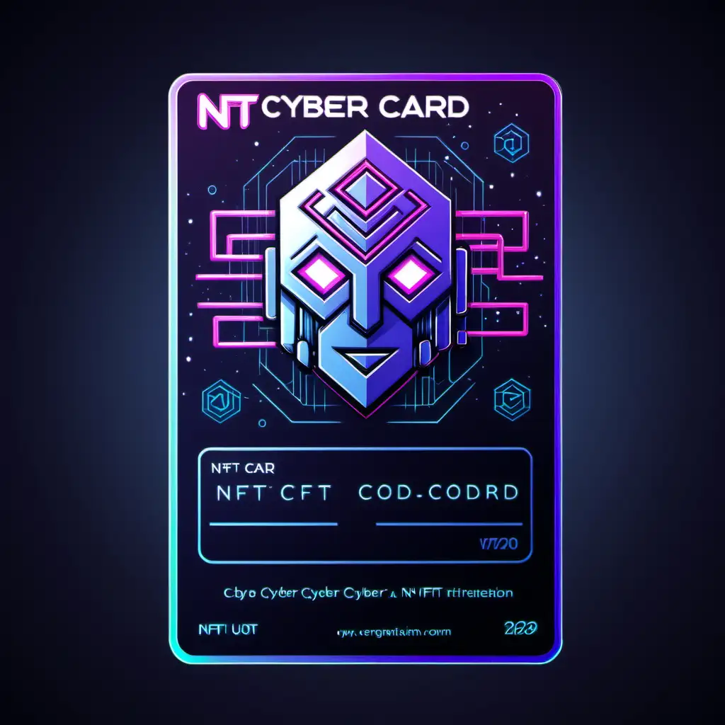 Направи кибер карта с надпис NFT CREATOR + уникален код