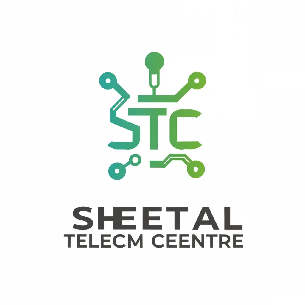 a logo design,with the text "Sheetal Telecom Centre ", main symbol:Electronic ,Moderate,be used in Technology industry,clear background