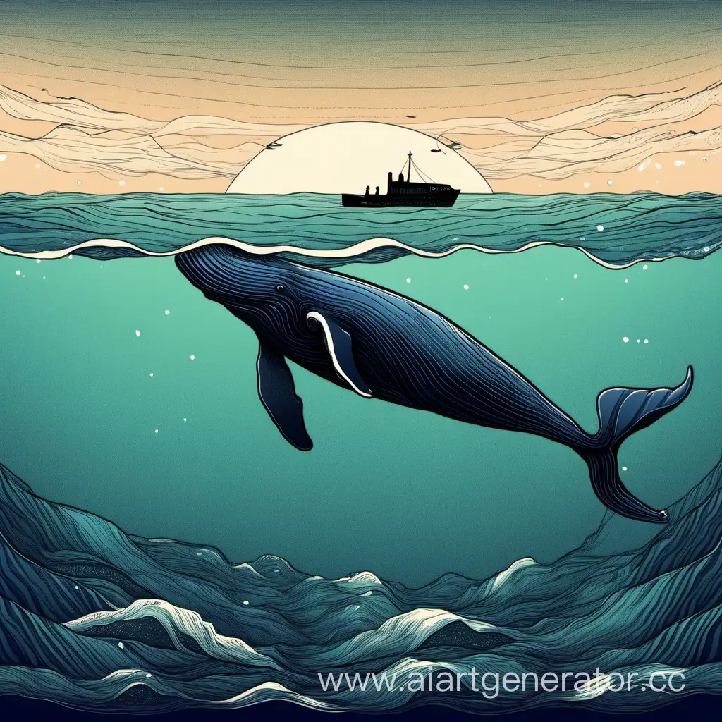Majestic-Humpback-Whale-Swimming-in-Ocean-Waters