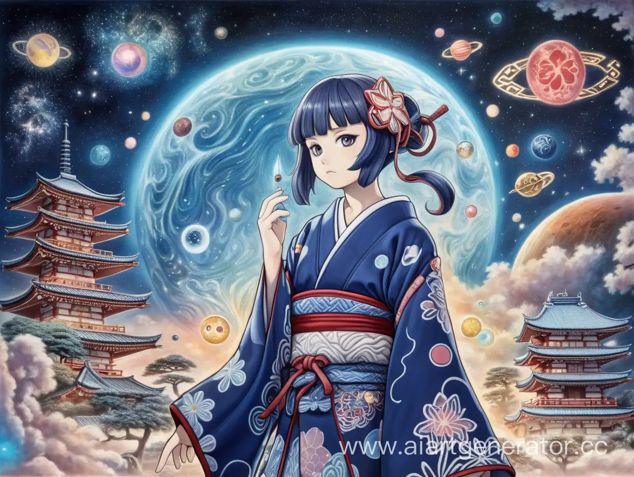 Anime-Girl-Yokai-Baku-Dreamy-Spacethemed-Portrait