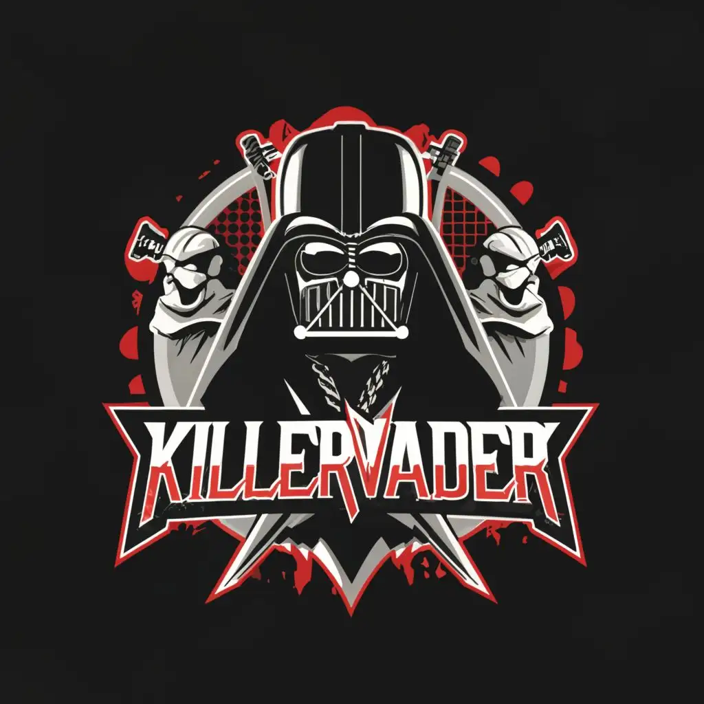 logo, gaming, with the text "killervader", typography