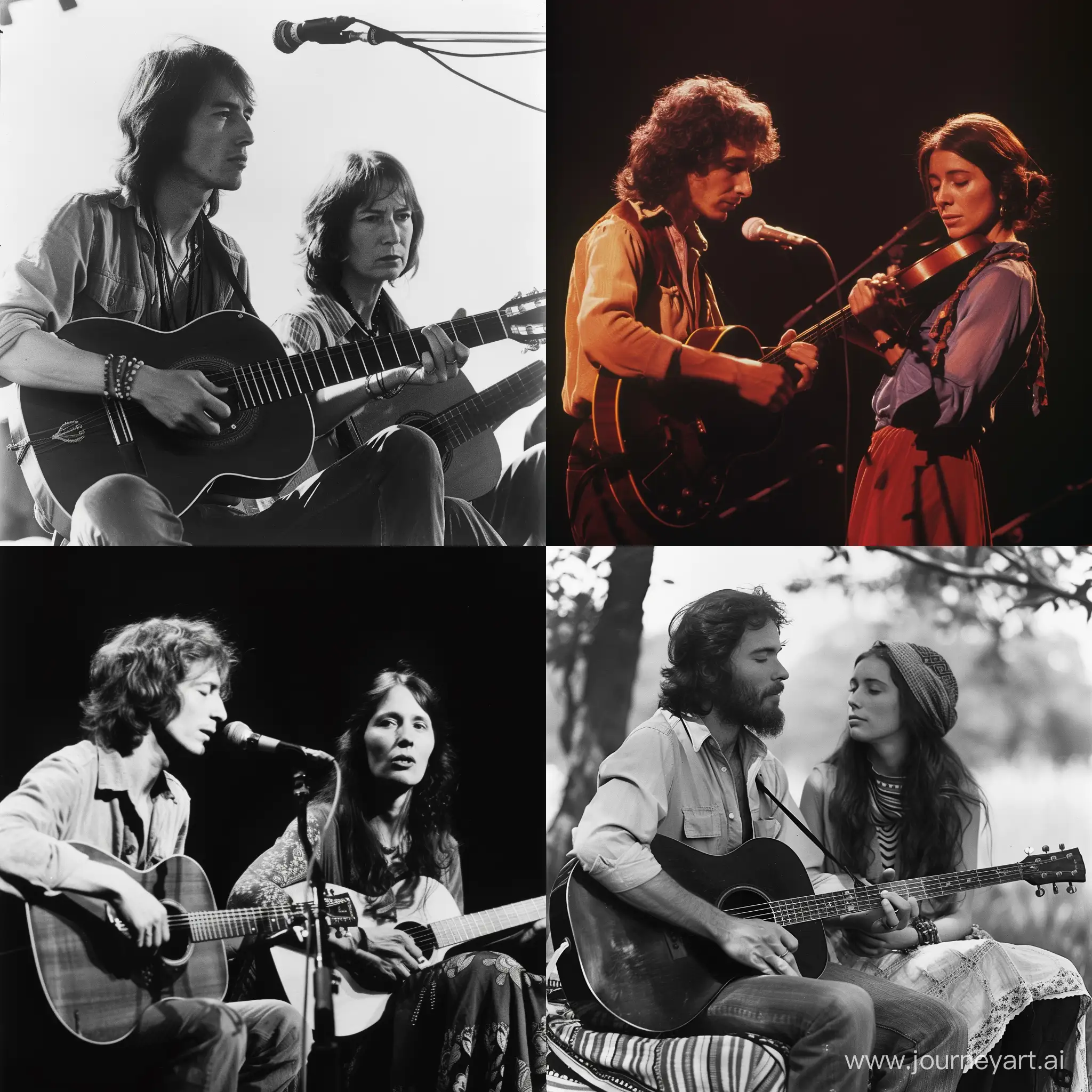 bob dylan and joan baez, 1975

