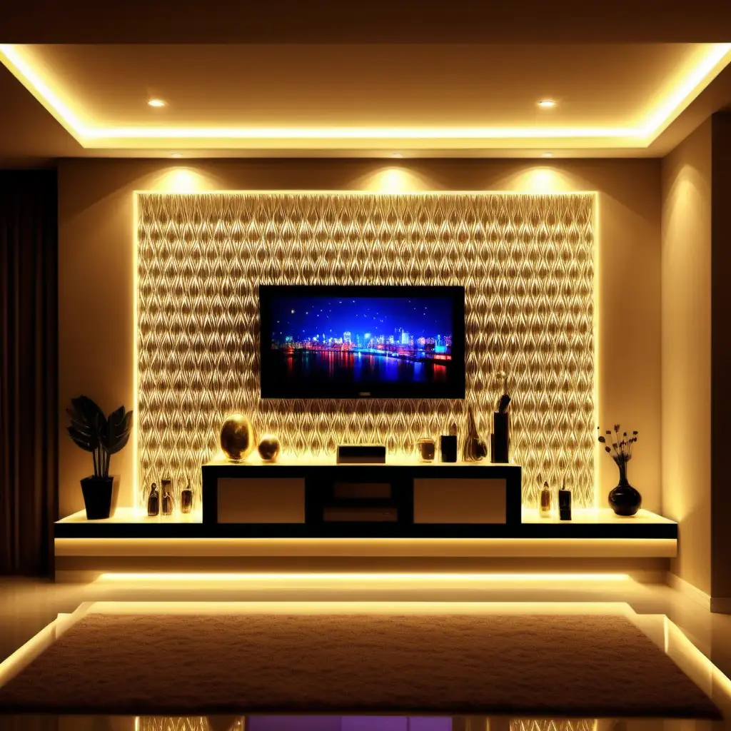 Luxurious LED Home Decor with Opulent Background