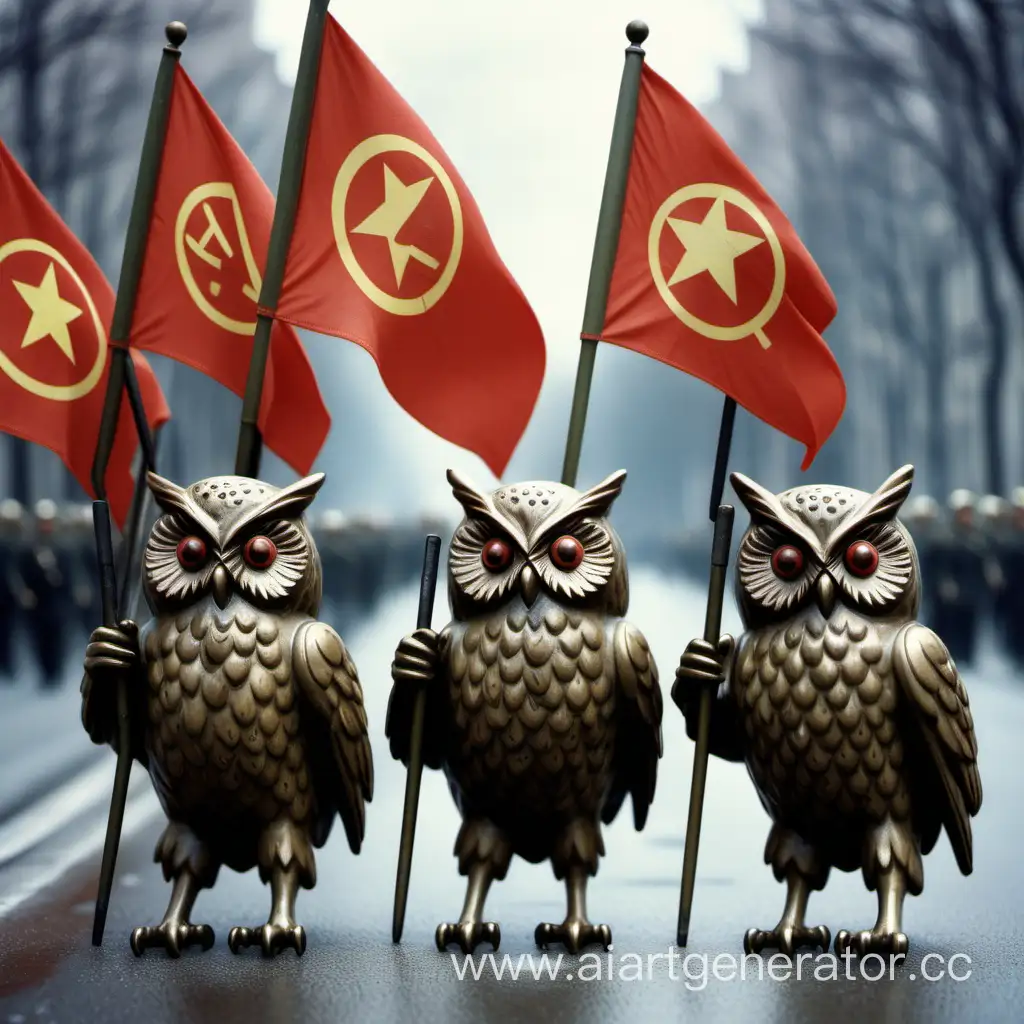 Soviet-Soldier-Owls-Waging-War-with-USSR-Flags