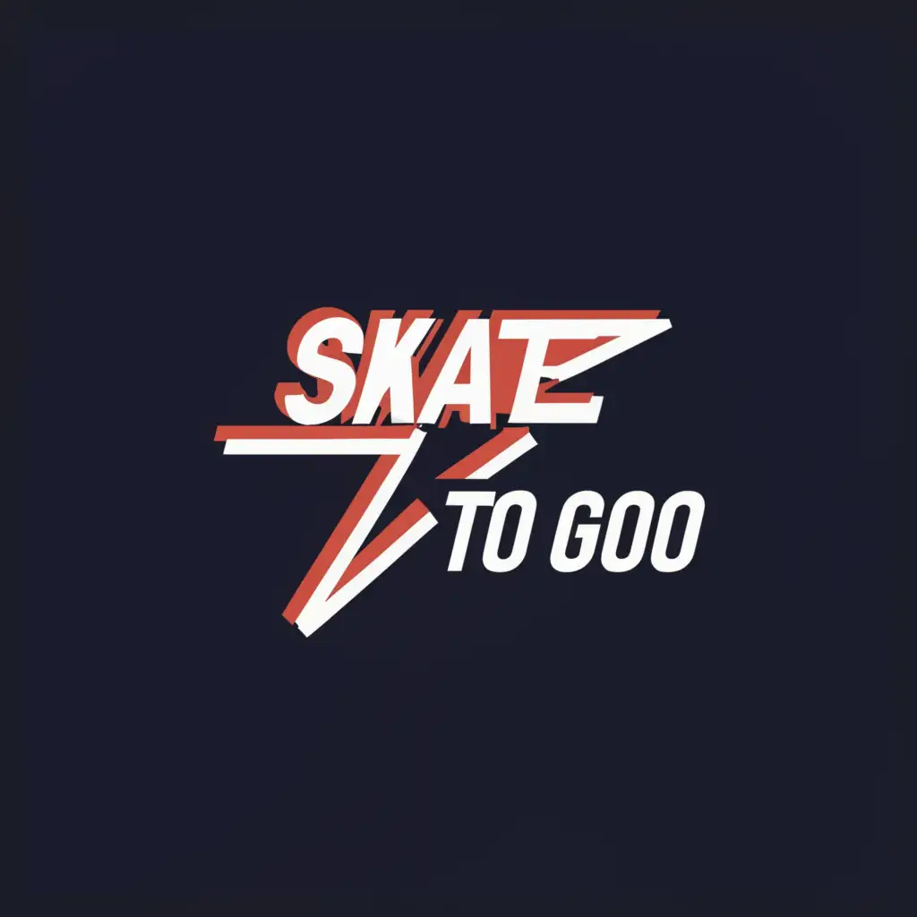a logo design,with the text "Skate To Go", main symbol:a lightning,Minimalistic,be used in Sports Fitness industry,clear background