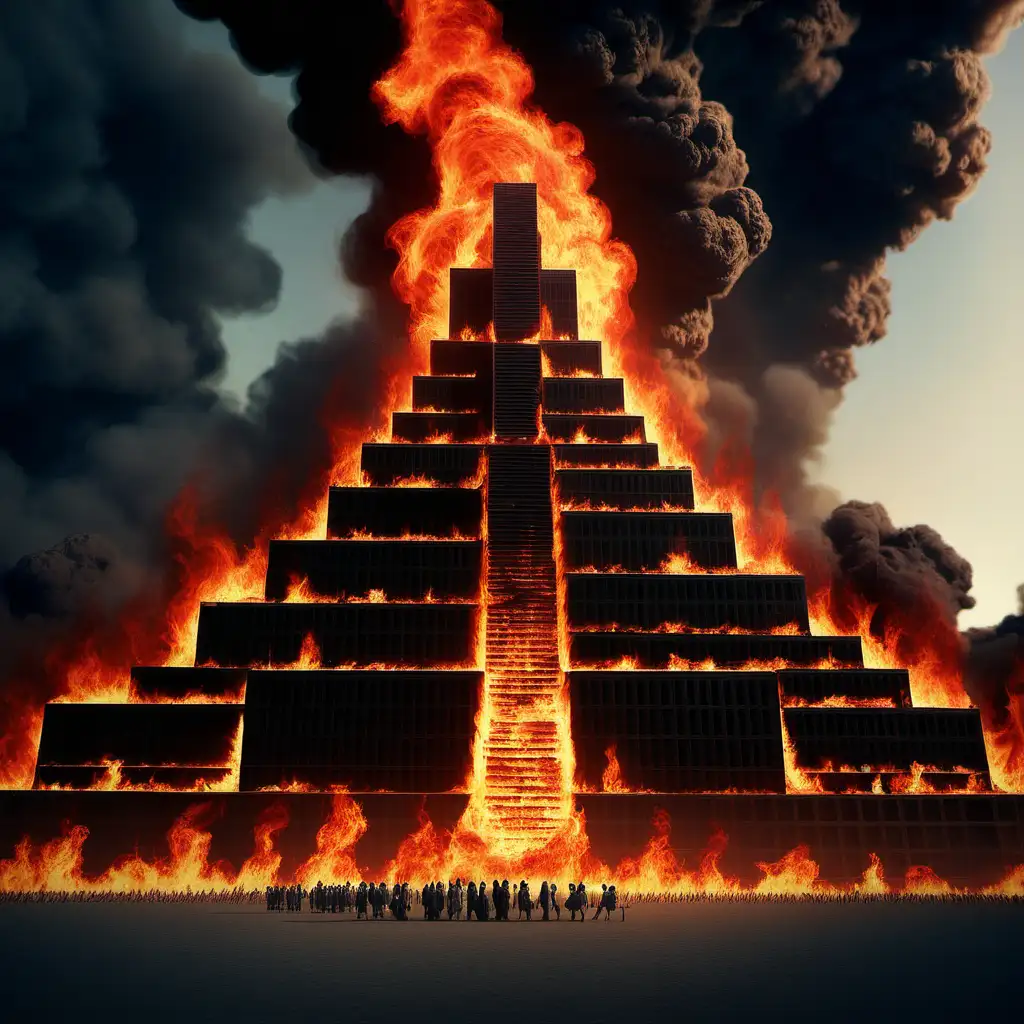 Dramatic Scene Babylon Engulfed in Inferno