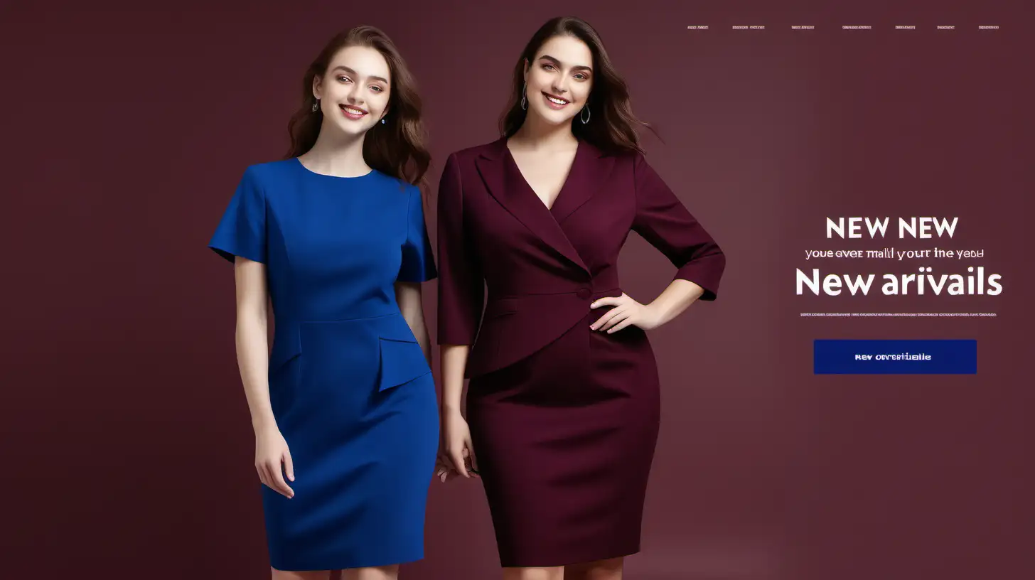 Happy Curve Size Women in Cobalt Blue and Bordo Dresses New Arrivals Email Template