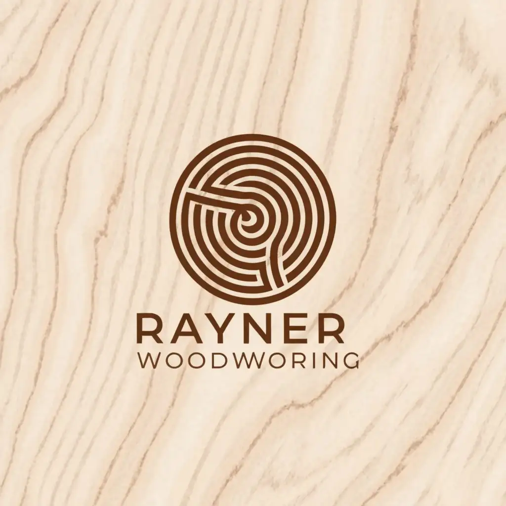 a logo design,with the text "Rayner Woodworking", main symbol:Wood grain ,Minimalistic,clear background