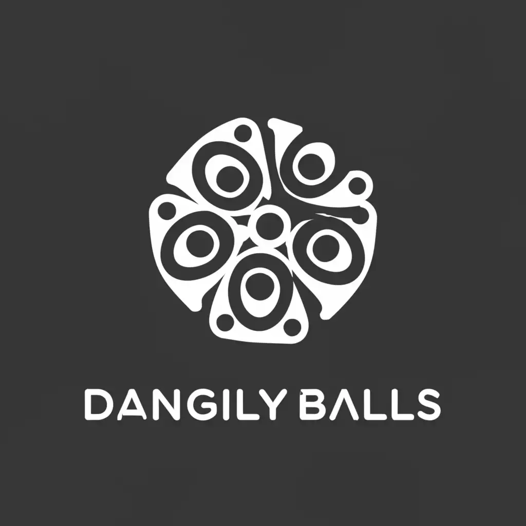 a logo design,with the text "Dangly Balls", main symbol:Grey balls,complex,clear background