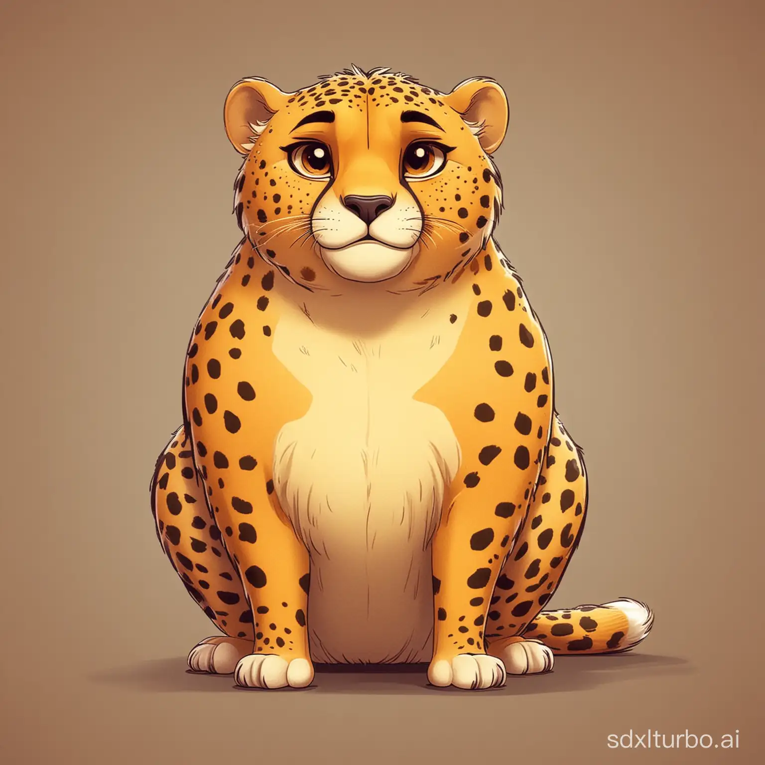 一只卡通版的胖猎豹