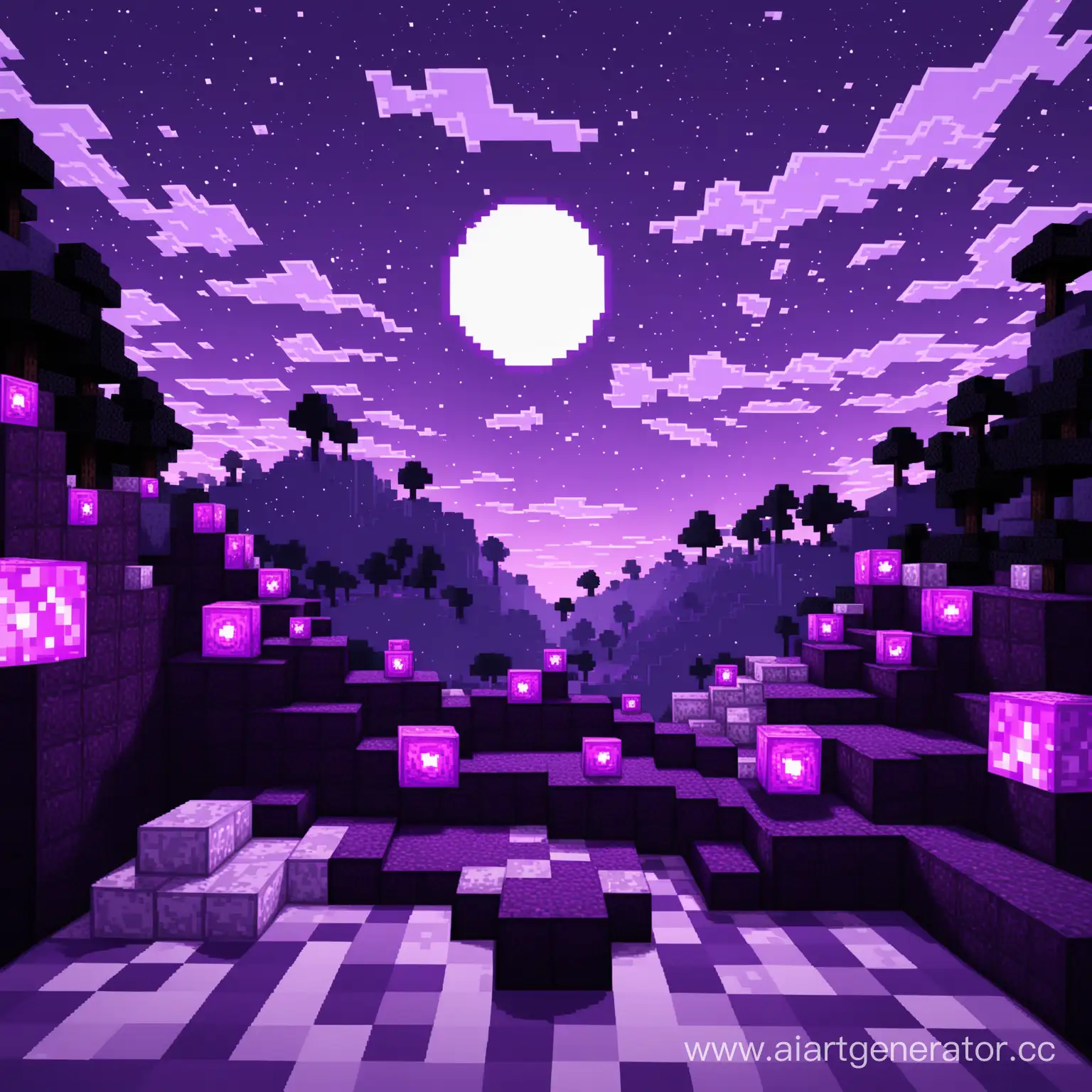Minecraft-RetroPixel-Server-Loading-Screen-with-Purple-White-and-Black-Color-Scheme