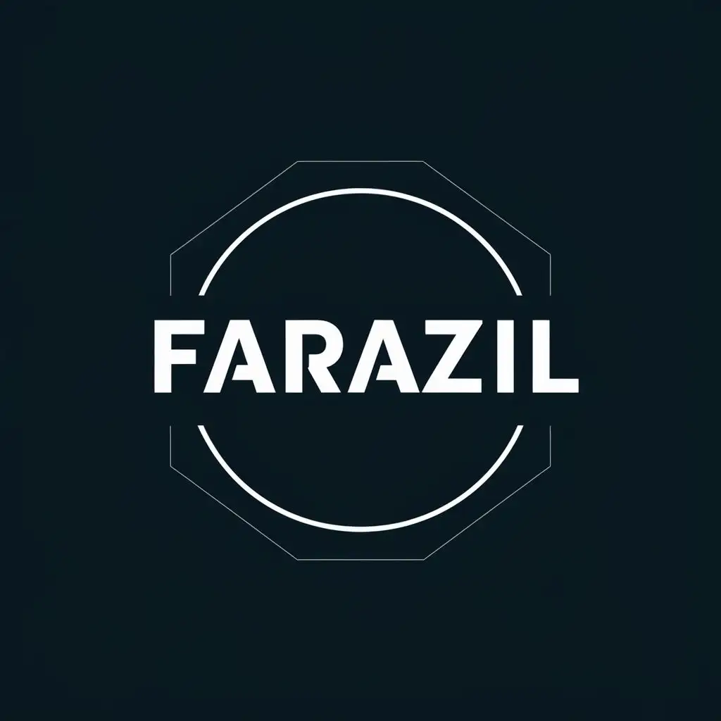 logo, Circle and hexagon, with the text "Farazil", typography