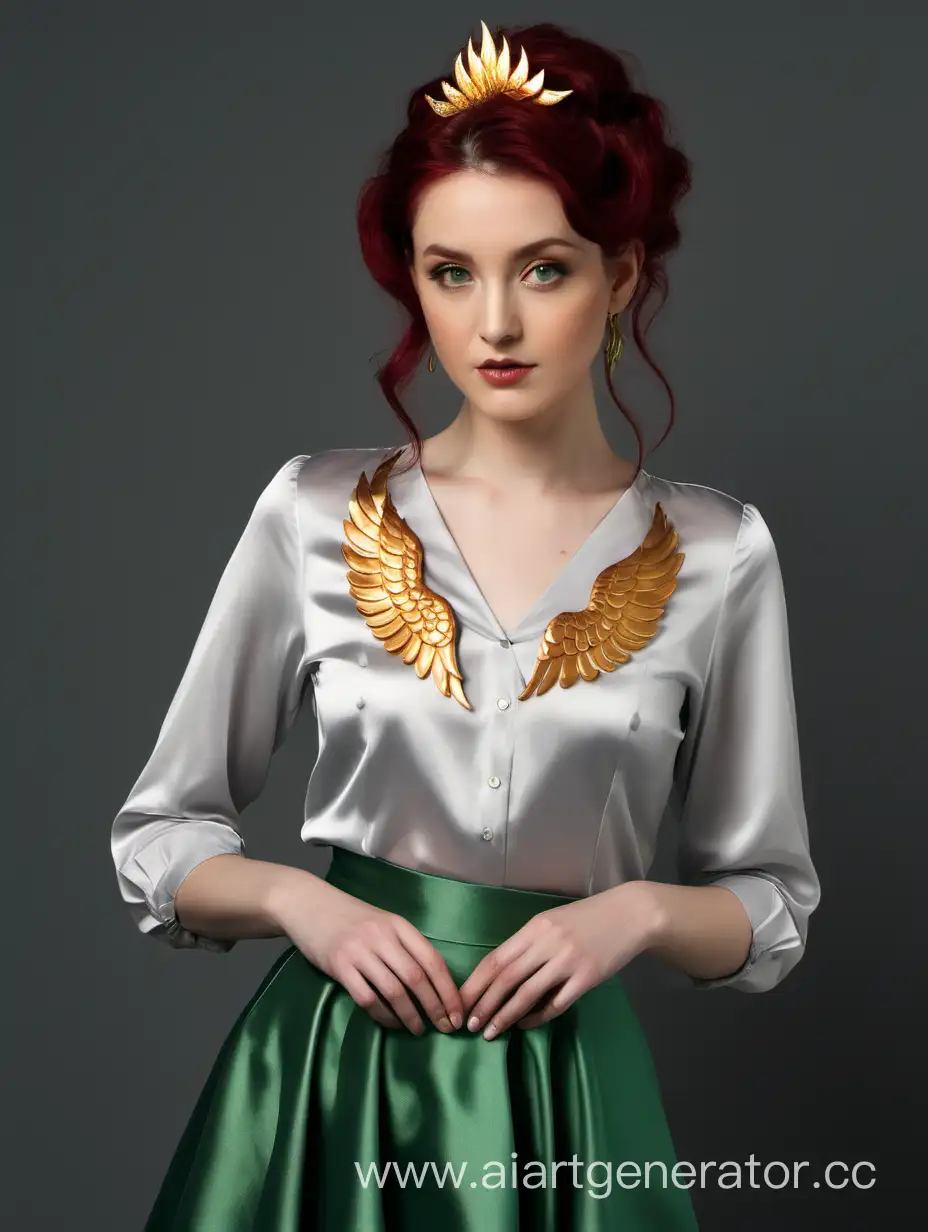 Elegant-Woman-with-Burgundy-Hair-and-Golden-Phoenix-Hairpin