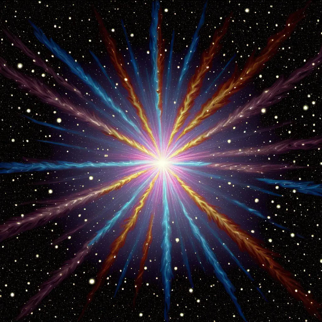 Vibrant Cosmic Starburst in Celestial Symphony