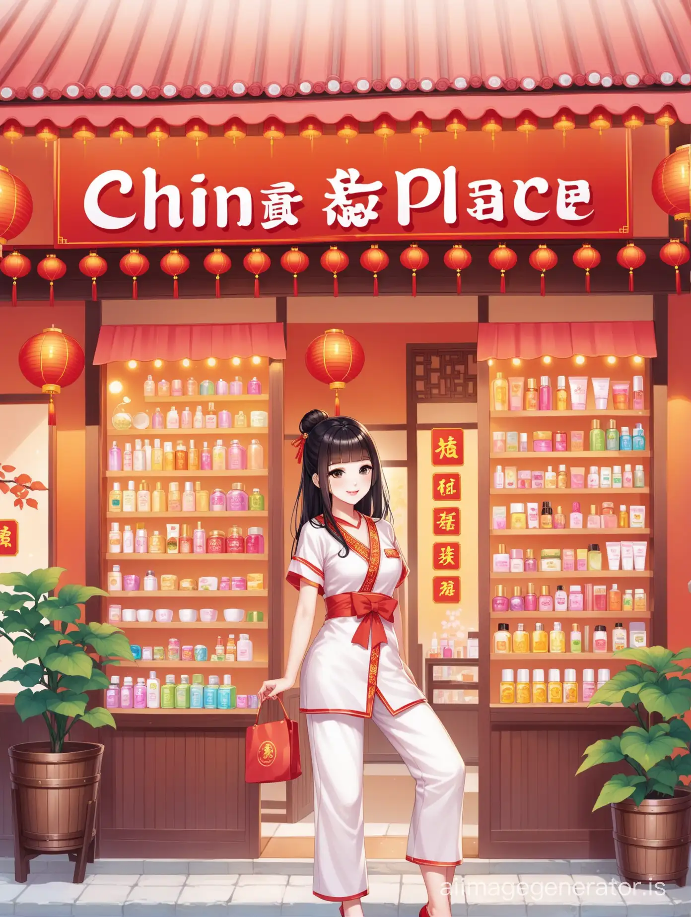 china girl and beauty place