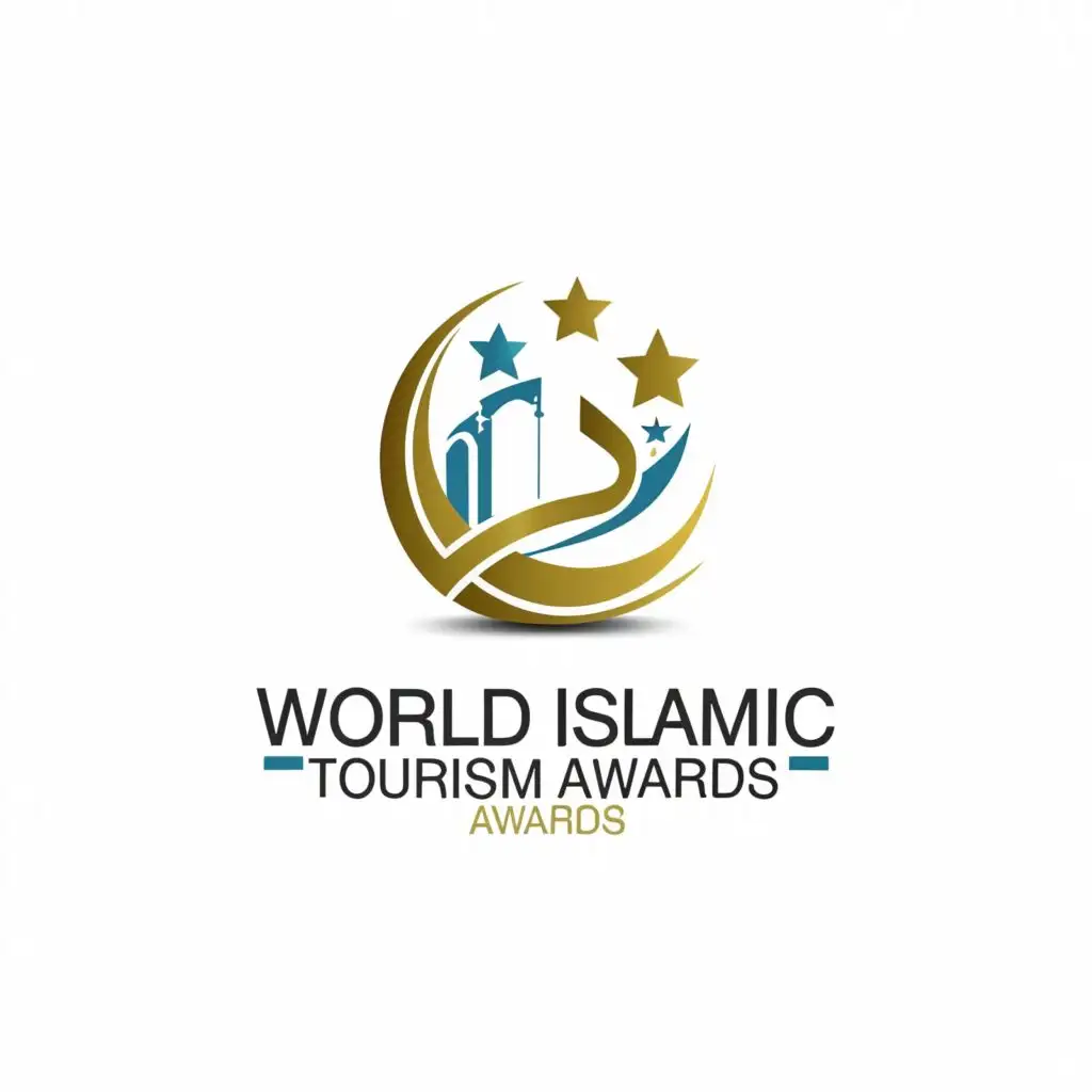 a logo design,with the text "world Islamic Tourism Awards", main symbol:Arabic, be used in Travel industry