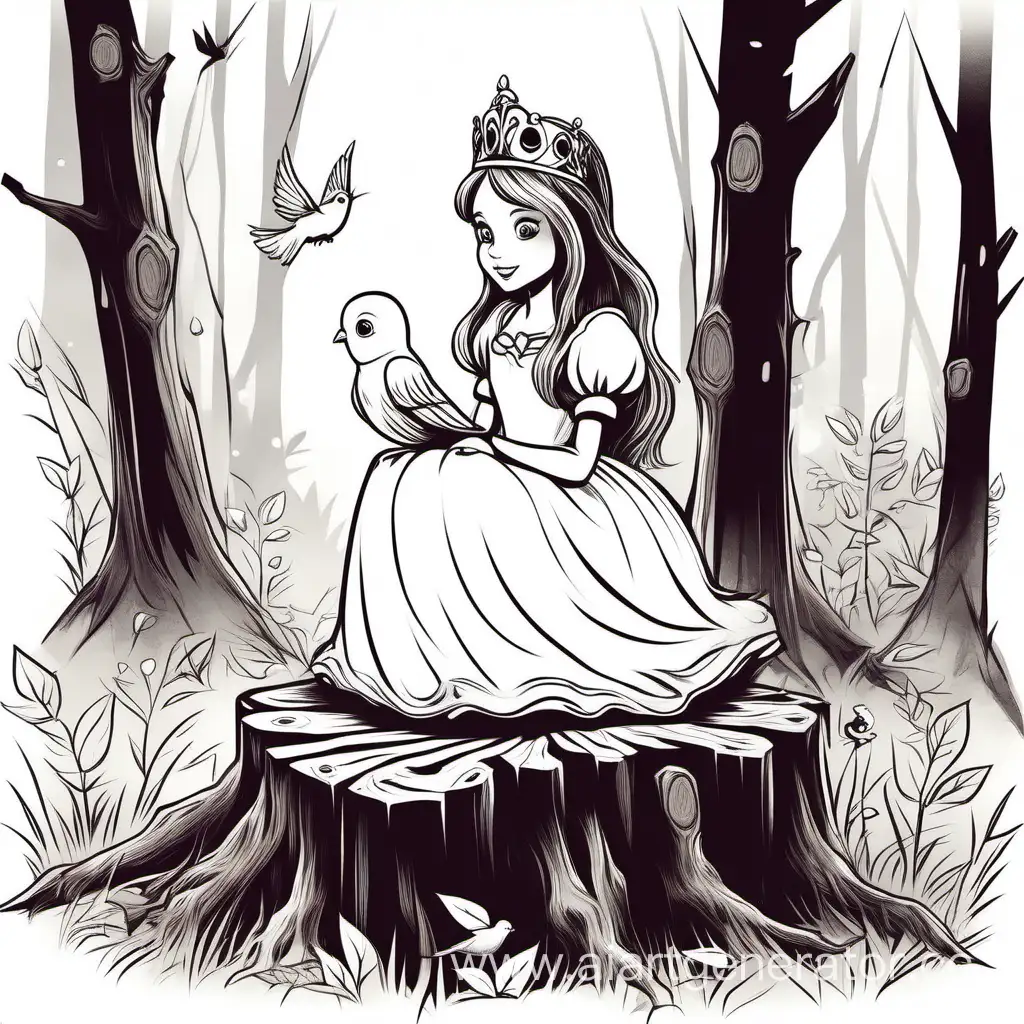 Enchanting-Princess-Embracing-Nature-with-a-Feathered-Companion