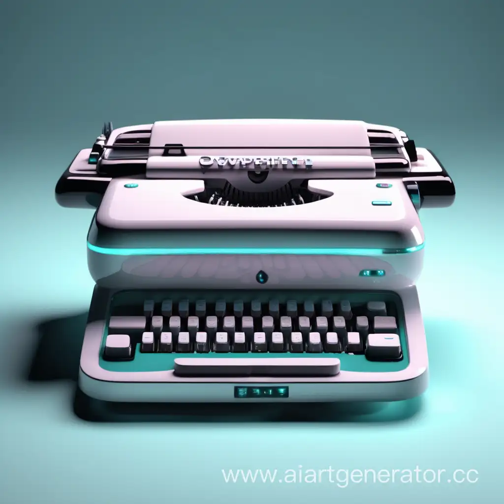 Futuristic-Typewriter-in-Cyberpunk-Setting