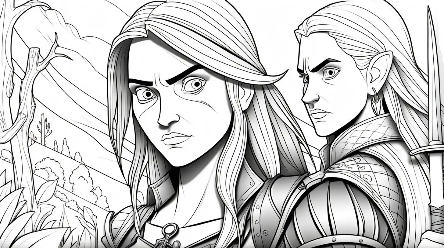 Witcher Characters Coloring Page for Children