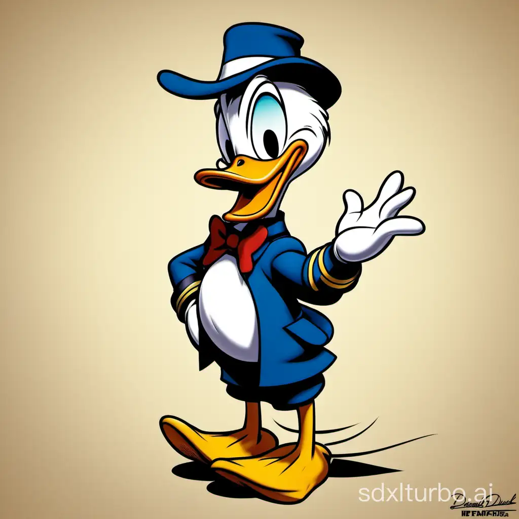 Playful-Donald-Duck-Splashing-in-a-Puddle