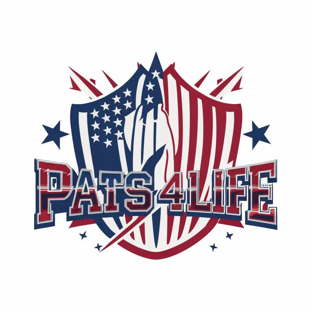 a logo design,with the text "Pats4Life", main symbol:Patriot,complex,clear background