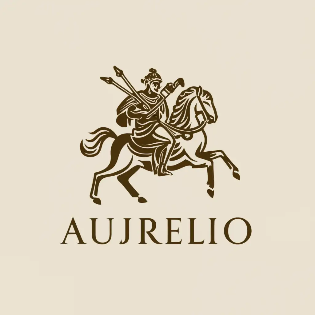 LOGO-Design-for-Aurelio-Roman-Philosopher-Riding-a-Horse-with-Clear-Background