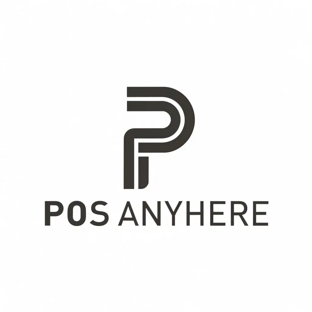 a logo design,with the text "POS Anywhere", main symbol:P symbol with roads or anywhere,Moderate,be used in Restaurant industry,clear background can the P logo be more direction and include the A in the logo