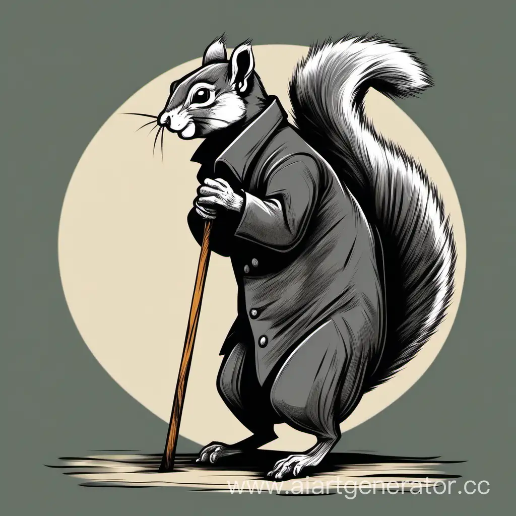 Animated-Elderly-Squirrel-Leaning-on-Cane-in-Dark-Gray-Coat