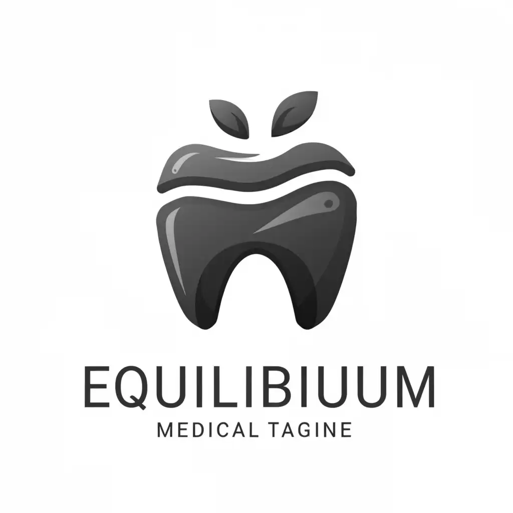 a logo design, with the text 'Equilibrium', main symbol: Tooth apple 🍎, Moderate, be used in Medical Dental industry, clear background