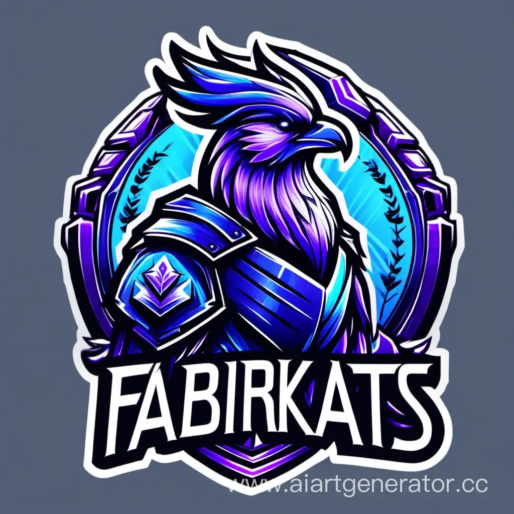 DRAW THE LOGO OF THE ESPORTS TEAM WITH A ROOK IN THE MIDDLE OF THE BLUE PURPLE COLORING BOOK WITH THE NAME FABRIKATS