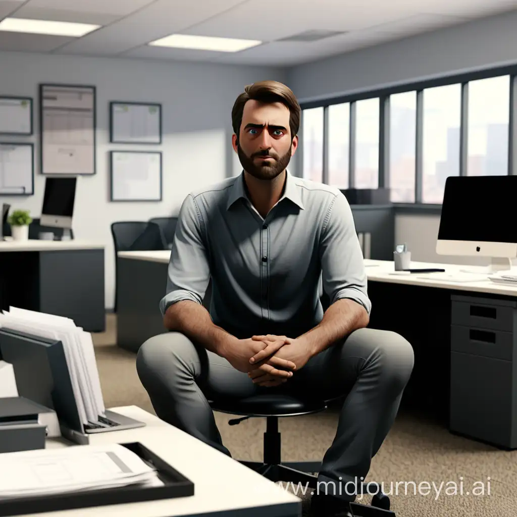  man sitting in an office