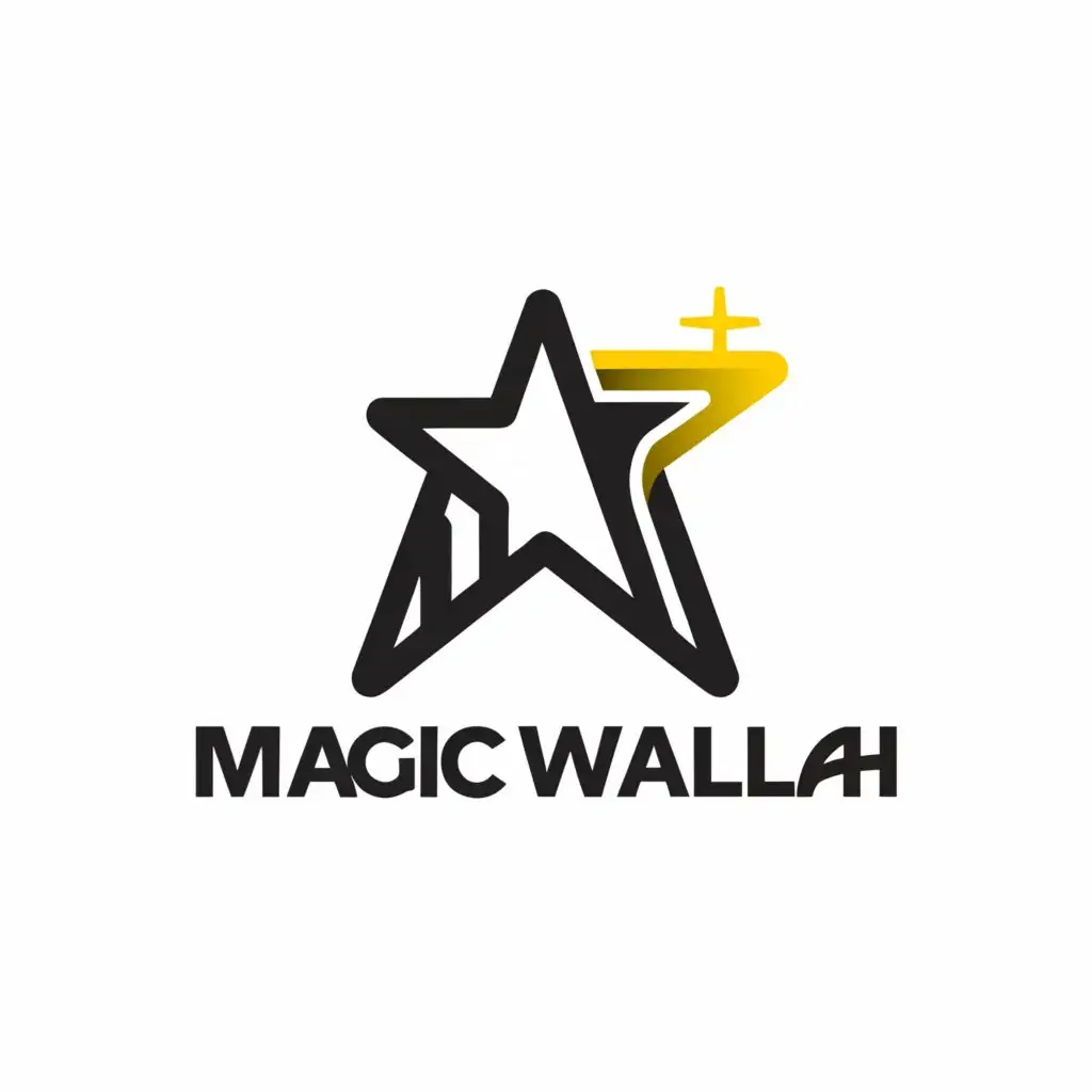 a logo design,with the text "Magic Wallah", main symbol:Makes Your Experience Magical,Minimalistic,be used in Entertainment industry,clear background