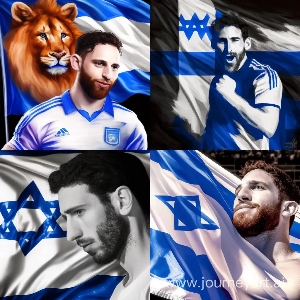 Lionel-Messi-Celebrating-with-the-Israel-Flag