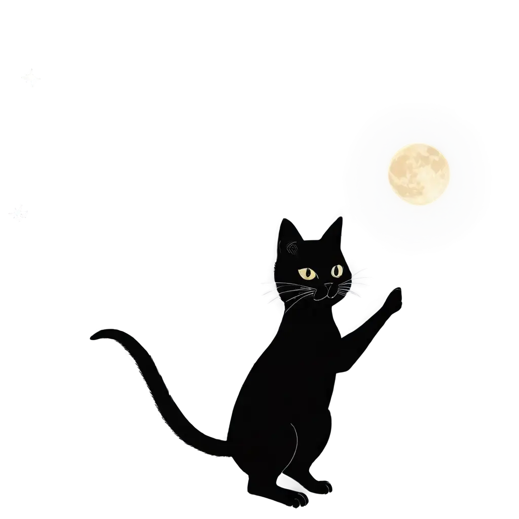 Cat holding moon