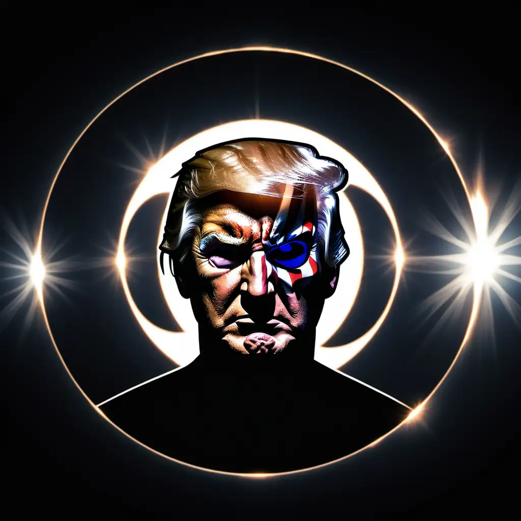 Serious Impersonation Trump as the Punisher during a Solar Eclipse