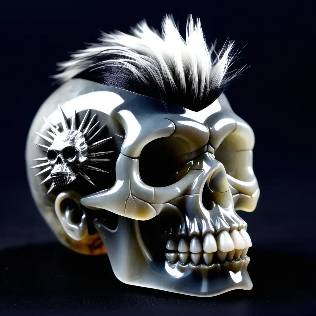 Punk Monkey Crystal Skull Edgy Primate with Alternative Hairstyle